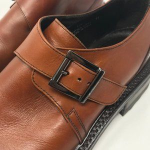 SKECHERS Brown Leather Shoes Buckle Sz 11 EUC